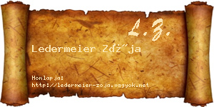 Ledermeier Zója névjegykártya